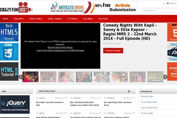 Videoz theme site design template sample
