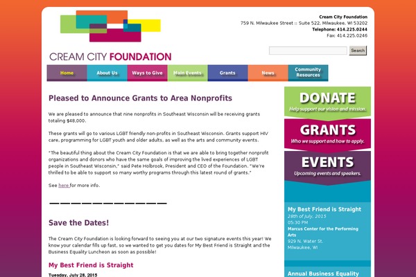 creamcityfoundation.org site used Creamcity