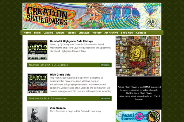 creationskateboards.com site used Zinepress