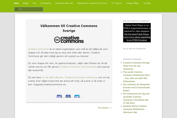 creativecommons.se site used Creativecommons.org