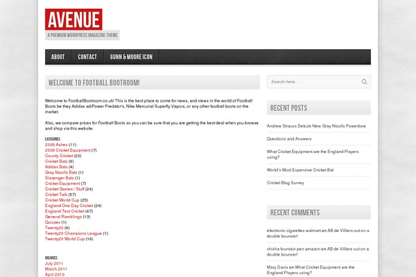 avenue theme site design template sample