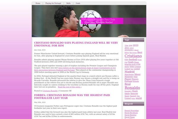 cristianoronaldofanclub.com site used Pink