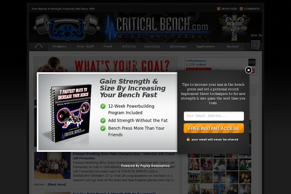 Site using Popup-domination plugin
