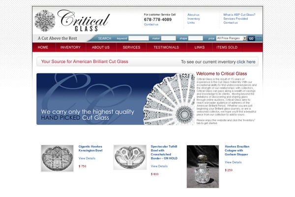 criticalglass.com site used Realestate-listings