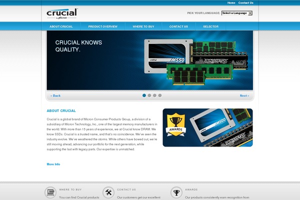 crucialproducts.com site used Crucialmemory
