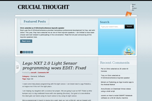 crucialthought.com site used Serenity