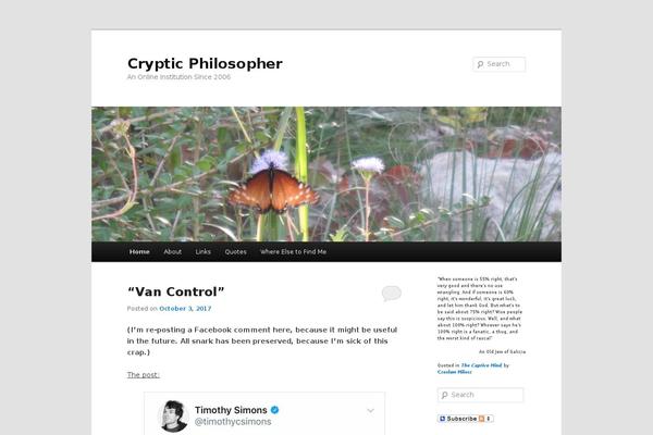 Site using Twenty Eleven Theme Extensions plugin