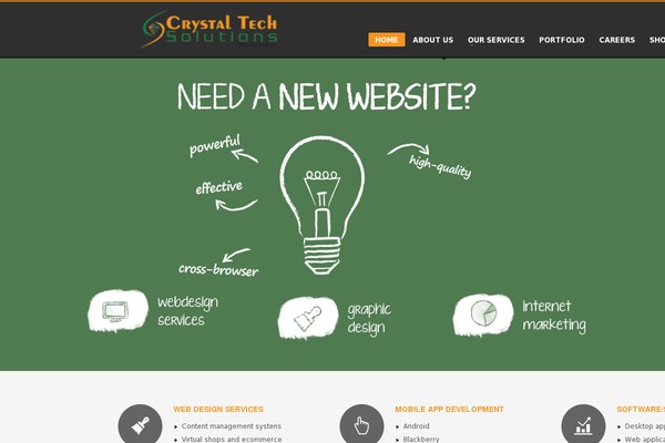 Crystal theme site design template sample