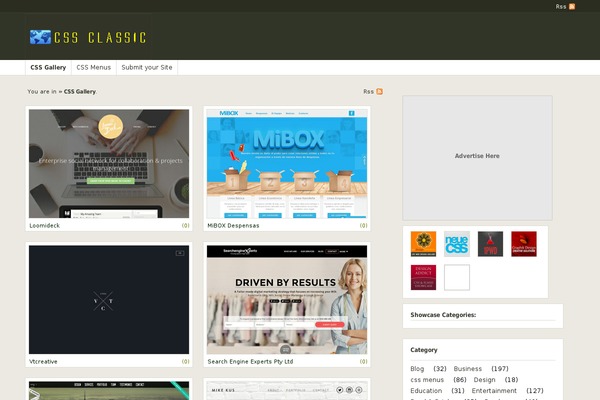 Showcase theme site design template sample