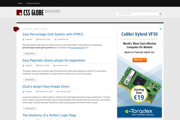 cssglobe.com site used Cssg
