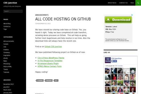 cssjunction.com site used Hive-lite