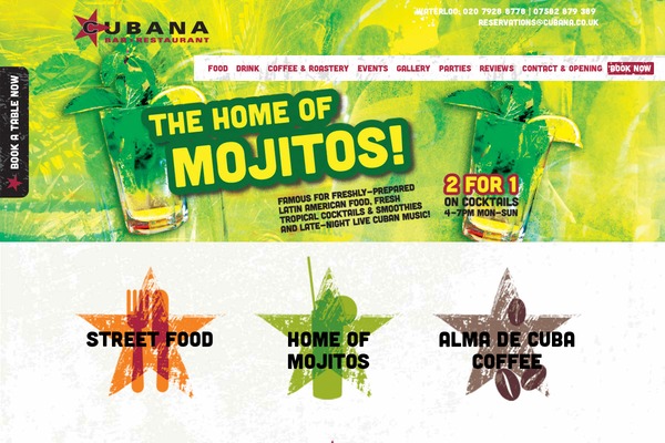 cubana.co.uk site used Cubana