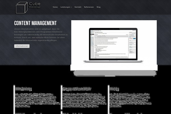 Cube theme site design template sample