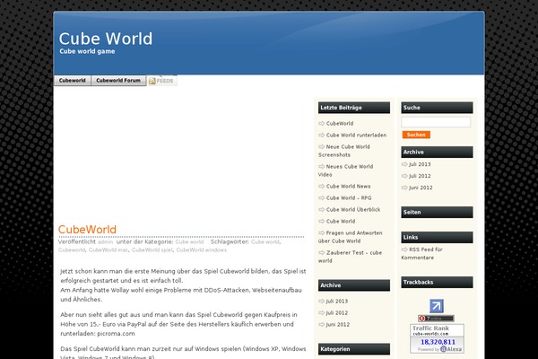 cube-worlds.com site used Cubeworld