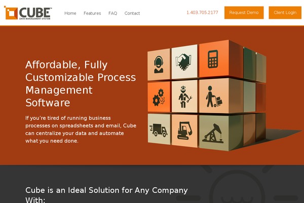 Cube theme site design template sample