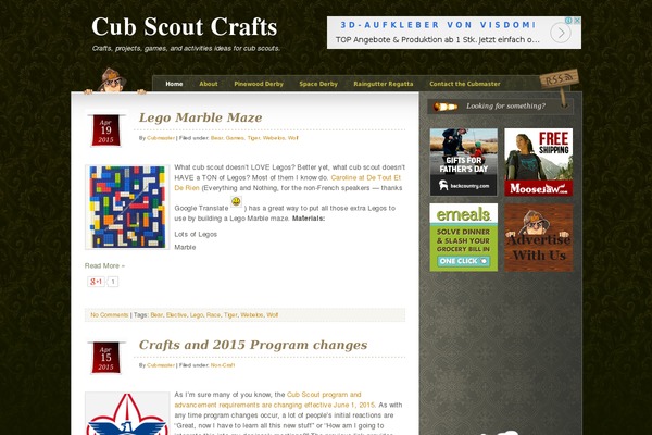 cubscoutcrafts.com site used Curious