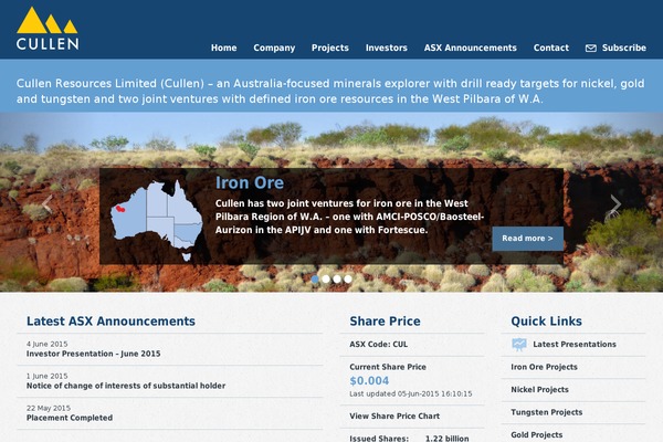 cullenresources.com.au site used Cullen