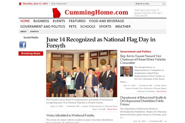 cumminghome.com site used Advanced Newspaper