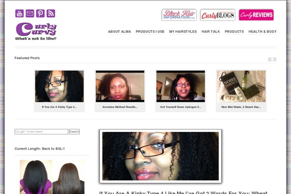 curlycurvy.com site used Fremedy Child Theme
