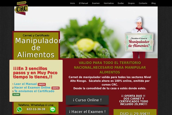cursodemanipuladordealimentos.net site used Crc_cursos2