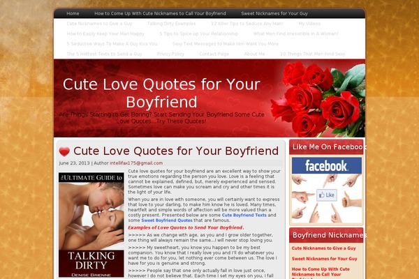 cutelovequotesforyourboyfriend.com site used Love