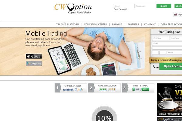 Spotoption theme site design template sample