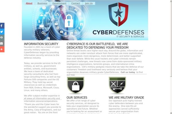cyberdefenses.com site used Hosting Square