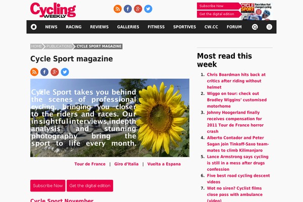 cyclesportmag.com site used Keystone-theme