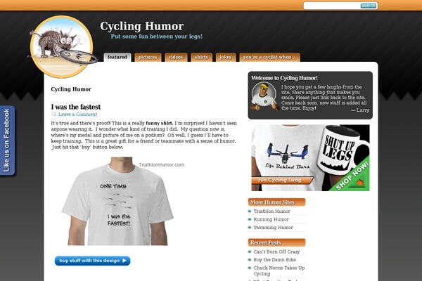 cyclinghumor.com site used Studiopress_orange
