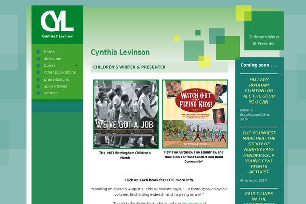 cynthialevinson.com site used Cynthia2015