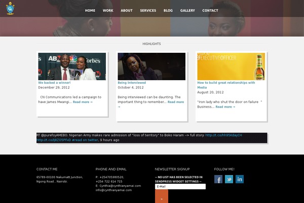 cynthianyamai.com site used Cynthia