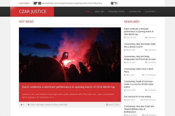 Reporter theme site design template sample