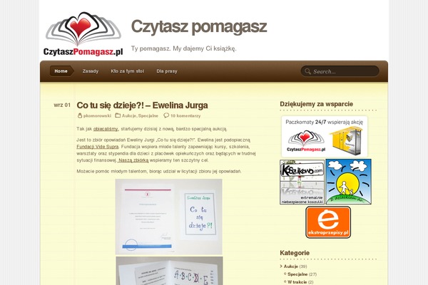 czytaszpomagasz.pl site used Notepad Theme