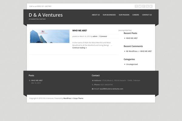 Corpo theme site design template sample