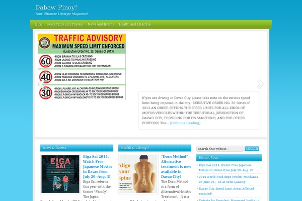 Serenity theme site design template sample