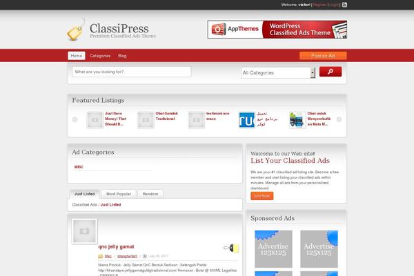 ClassiPress theme site design template sample