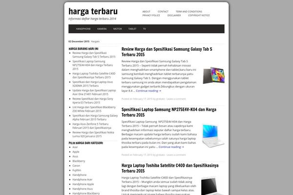 Tiga theme site design template sample
