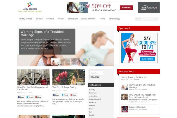 daily-blogger.com site used Drego