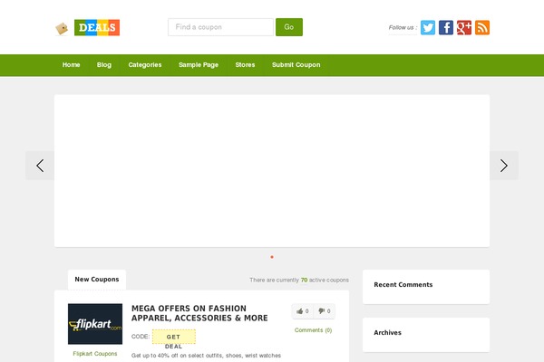Deals theme site design template sample