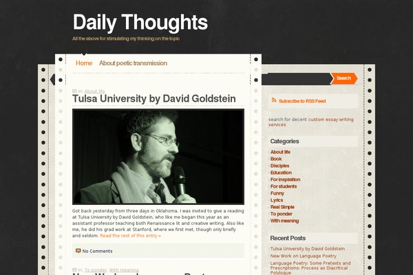 Thoughts theme site design template sample