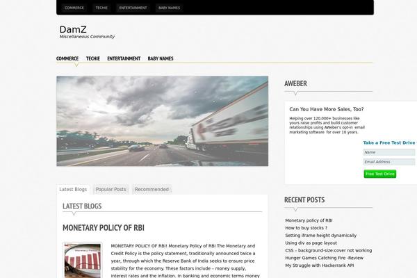 Supernova theme site design template sample