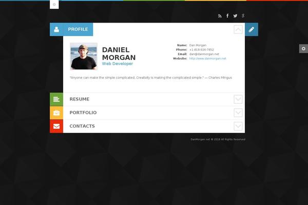 Cv theme site design template sample