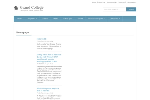 Grand College V1.09 theme site design template sample