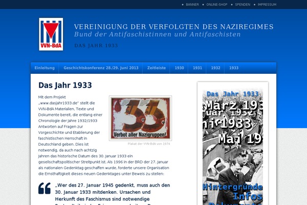 dasjahr1933.de site used Wp_vvn