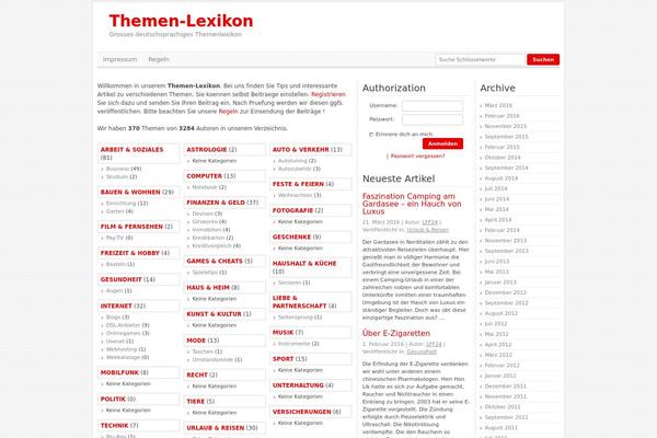Article Directory theme site design template sample