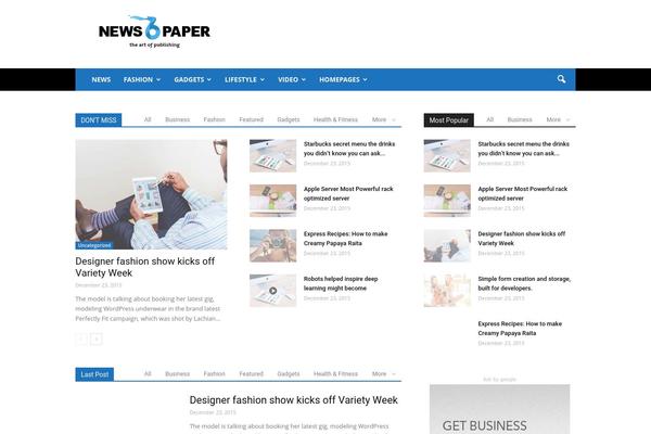Newspaper theme site design template sample