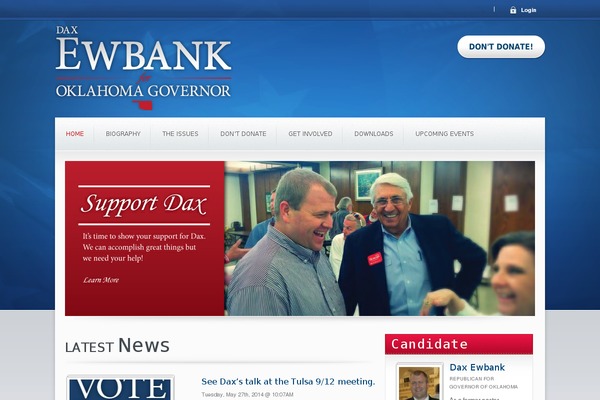 Candidate theme site design template sample