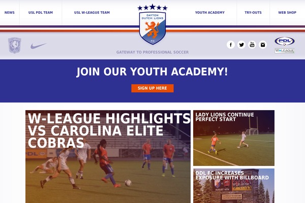 dlfc-dayton-pro-team theme websites examples