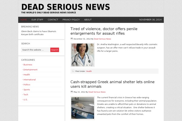 News theme site design template sample