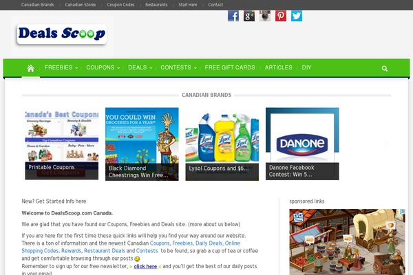 dealsscoop.com site used Page Speed